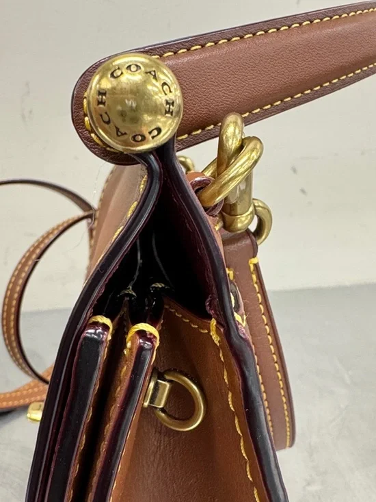 Brown Coach Willis Glovelesthered Top-Handle 18 Satchel with Crossbody Strap - Picture 7 of 11